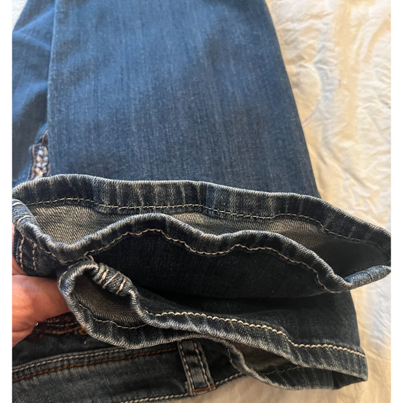 Grace in LA Jeans Womens Size 30" Blue Bootcut Sequin Embroider Mid Rise Dark - Picture 9 of 11